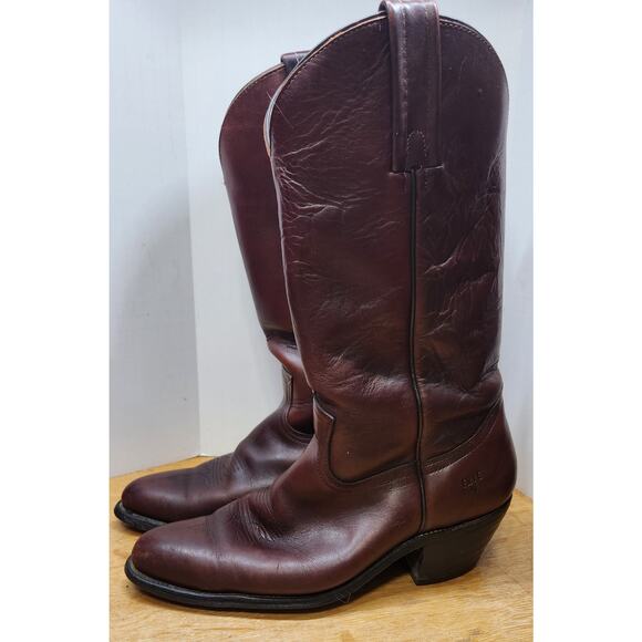 FRYE Vintage brown leather Western cowboy boots mens size 10 D 2350 USA main image 11